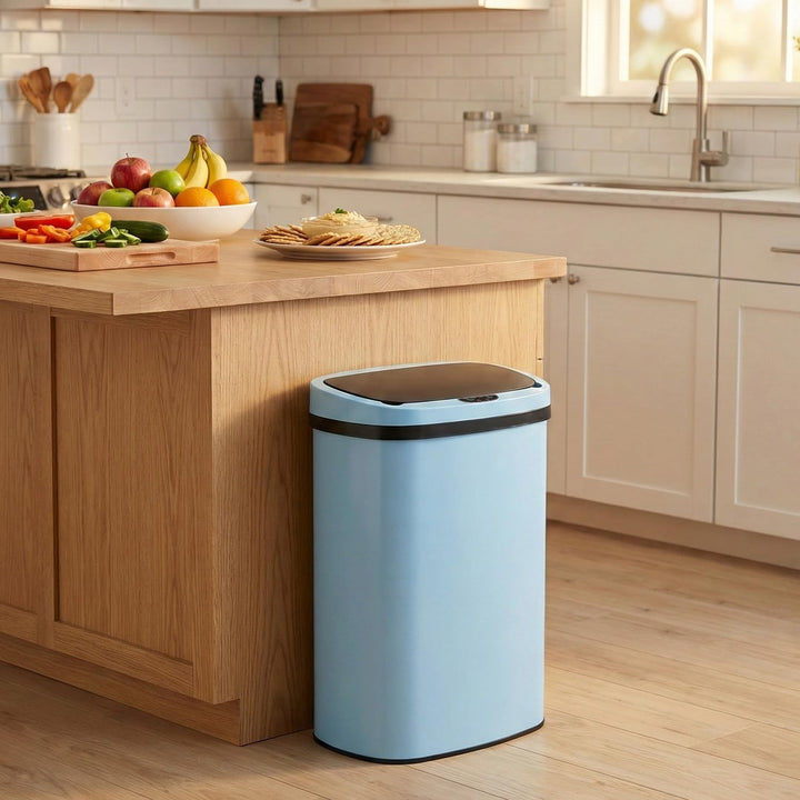FDW Mülleimer mit Sensor & Deckel, Edelstahl, 50 L Küchenmülleimer, Smart, Automatisch, Berührungslo