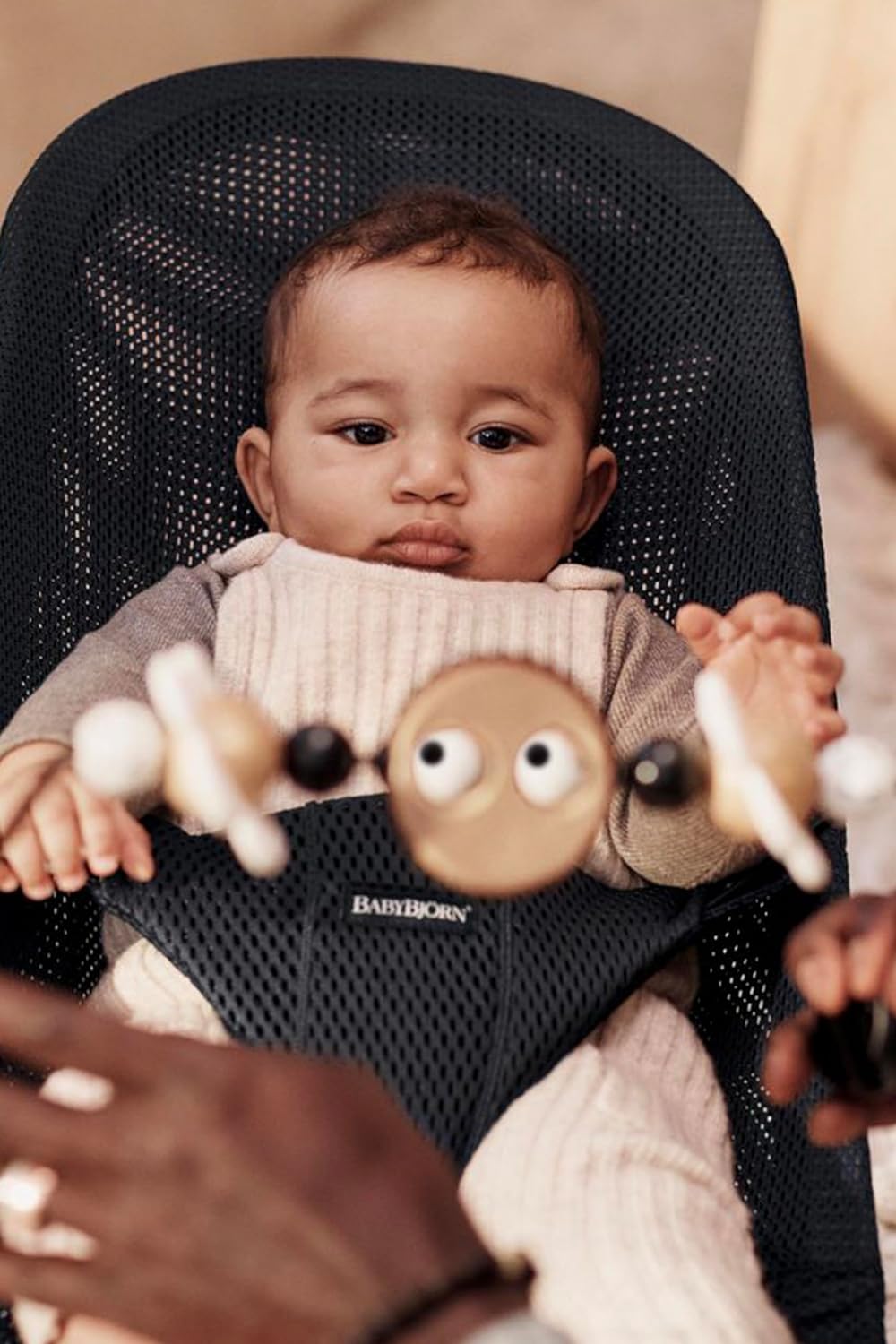 BabyBjörn Spielzeug für Babywippe, Fröhliche Augen Schwarz & Weiss Fröhliche Augen Schwarz & Weiss S