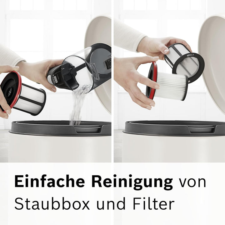 Bosch Akku-Staubsauger Unlimited Serie 6 BKS6111P, kabelloser Handstaubsauger, beutellos, leicht, Hy