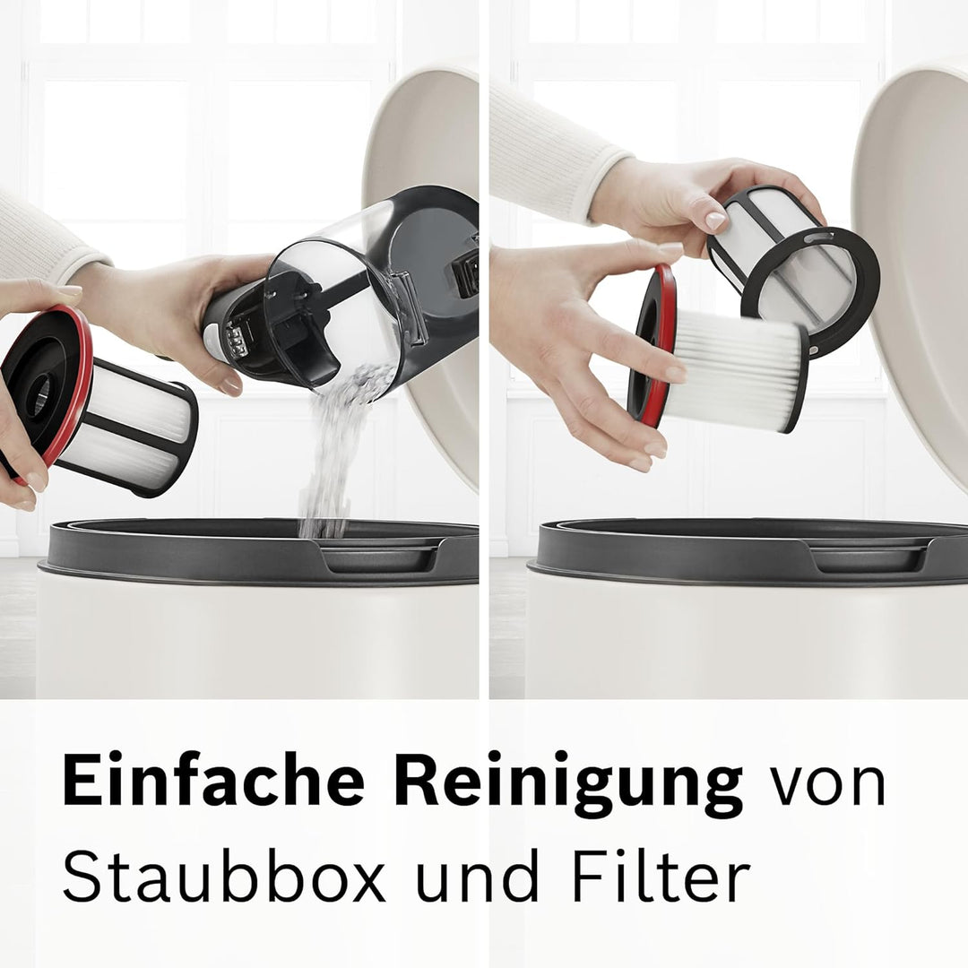 Bosch Akku-Staubsauger Unlimited Serie 6 BKS6111P, kabelloser Handstaubsauger, beutellos, leicht, Hy