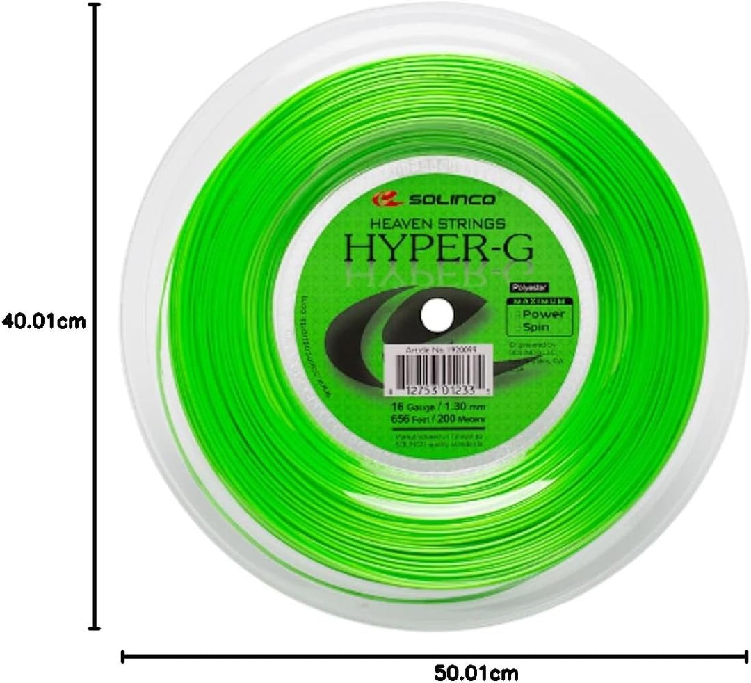 Solinco Hyper-G 200M Grün Tennis Saitenrolle 200m Monofil Grün 1,20, 1,20