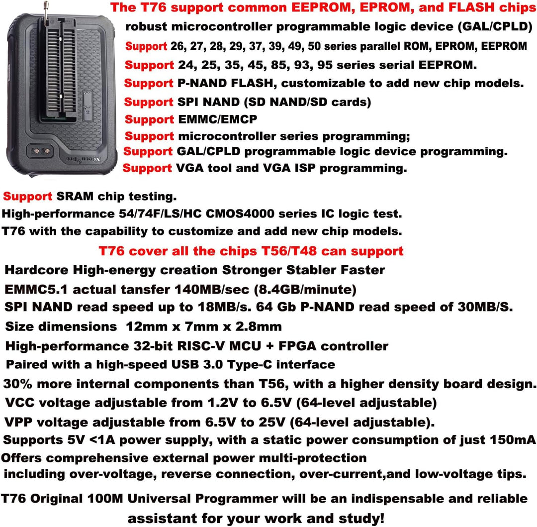 XGecu T56 Programmer 6 adapters xgecu tl866ii plus t48 programmer top version ISP Support eprom ISP