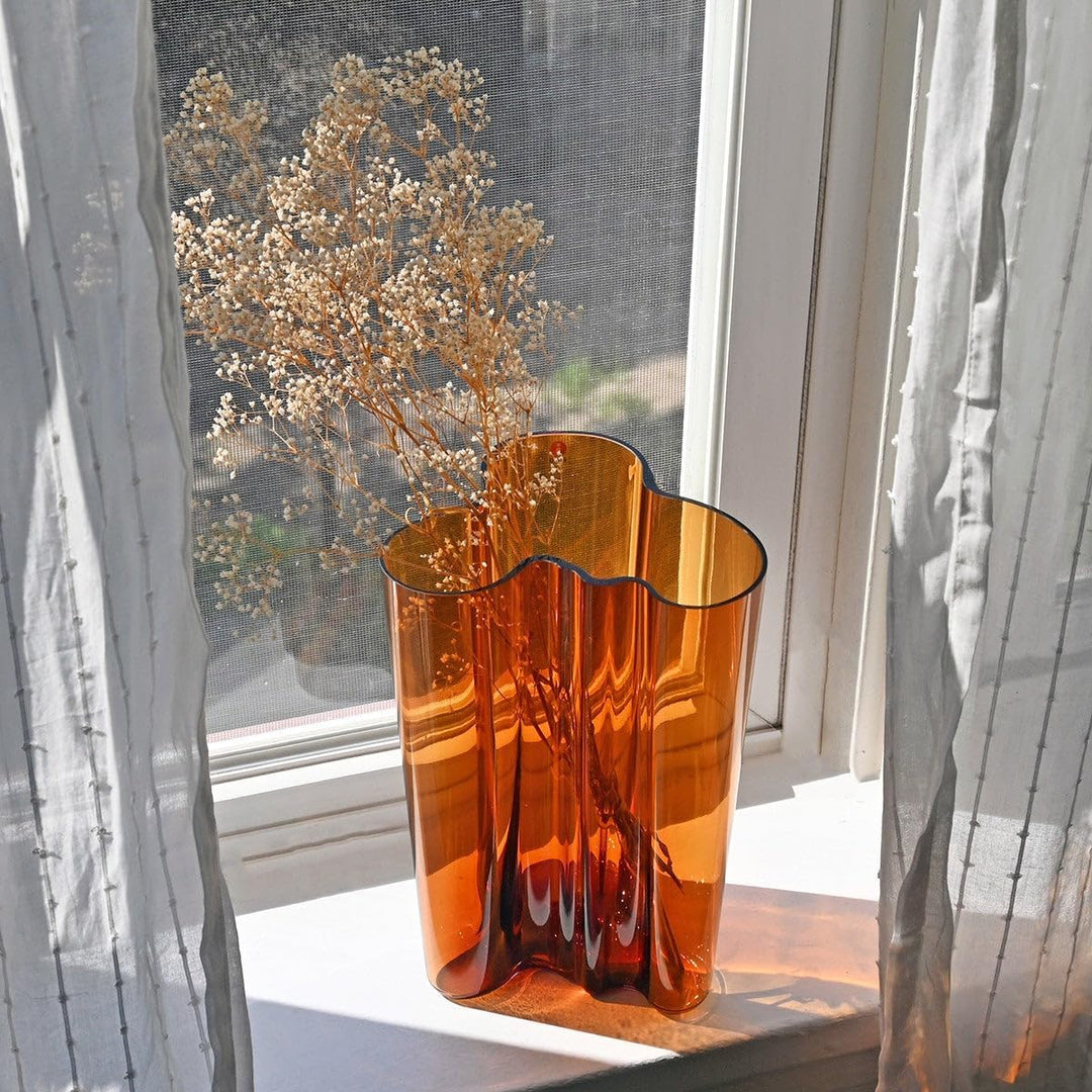 Iittala Aalto Vase Glas Kupferfarben, Masse: 17cm x 17cm x 25cm, 1007881 25cm Kupfer, 25cm Kupfer