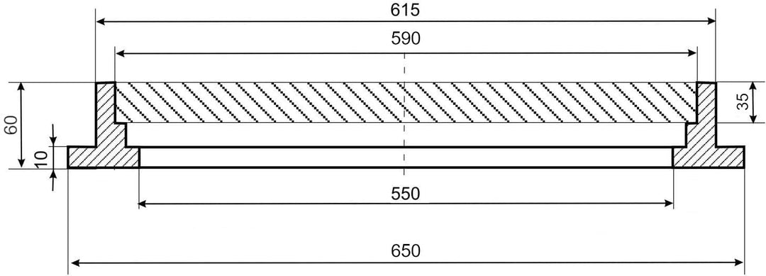 Varile 65cm quadratische Schachtabdeckung - Klasse A15 bis 1,5 Tonnen - Hellgrau, Hellgrau