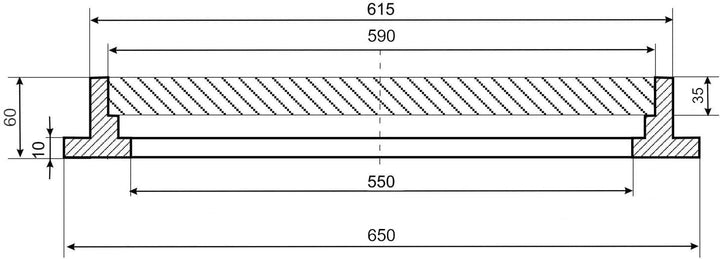 Varile 65cm quadratische Schachtabdeckung - Klasse A15 bis 1,5 Tonnen - Hellgrau, Hellgrau