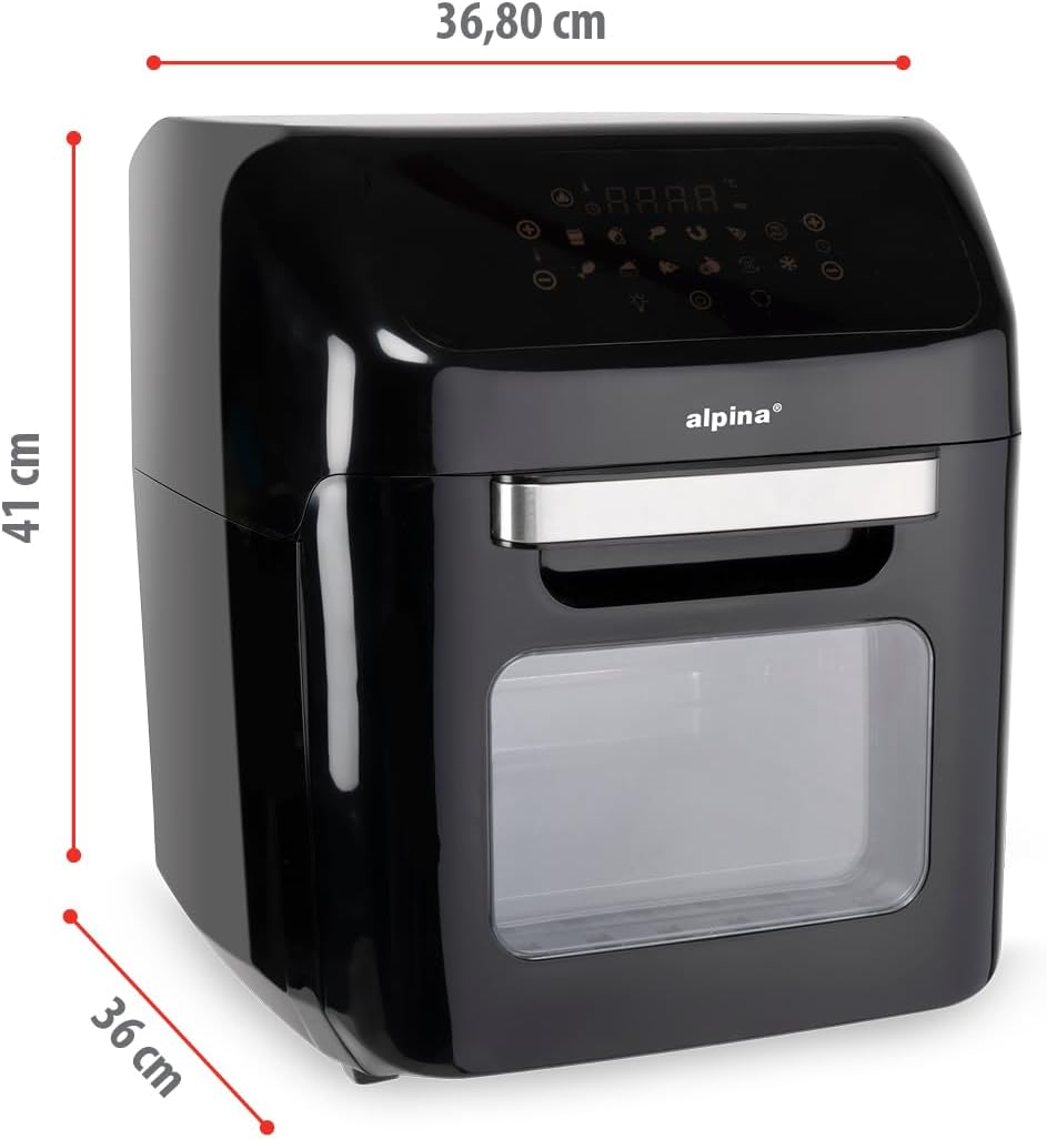 alpina Heissluftofen und Heissluftfritteuse - Airfryer - Digitale Zeit- und Temperaturkontrolle - 18