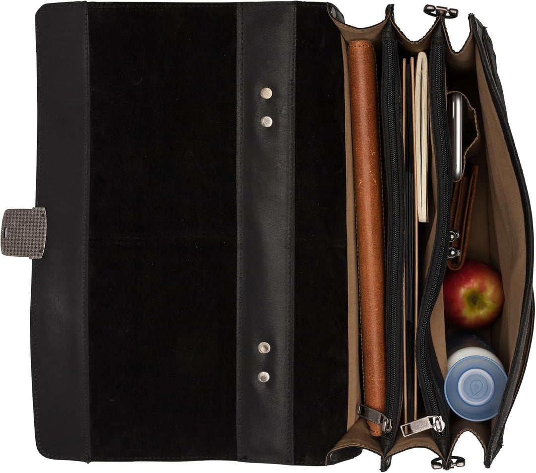 Burkely Vintage Dean - Aktentasche 38 cm Schwarz, Schwarz
