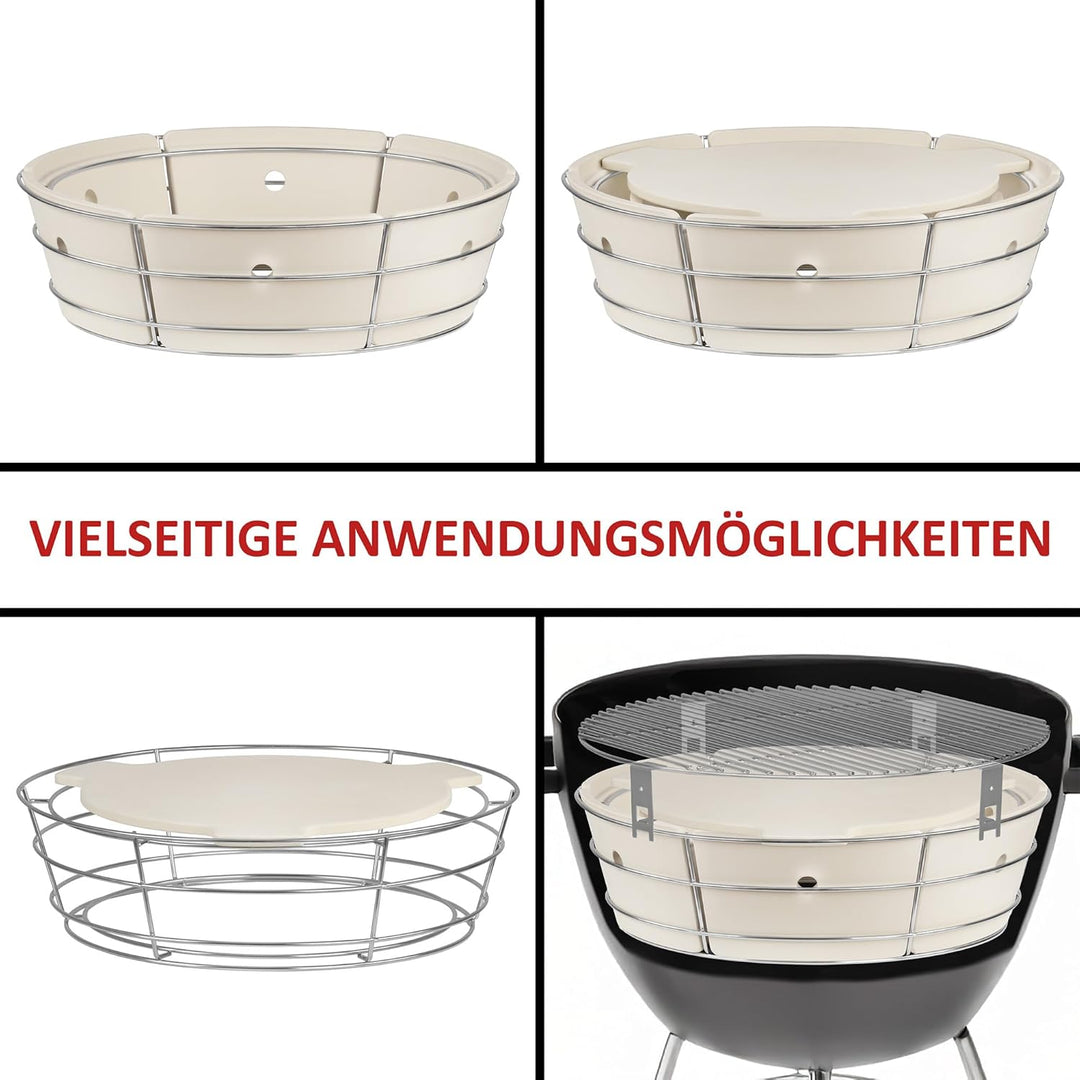 BBQ-Toro Universal Flexibles Kochsystem für Kugelgrill | Räucherbox Kit für Ø 57 cm Kugelgrill, Edel