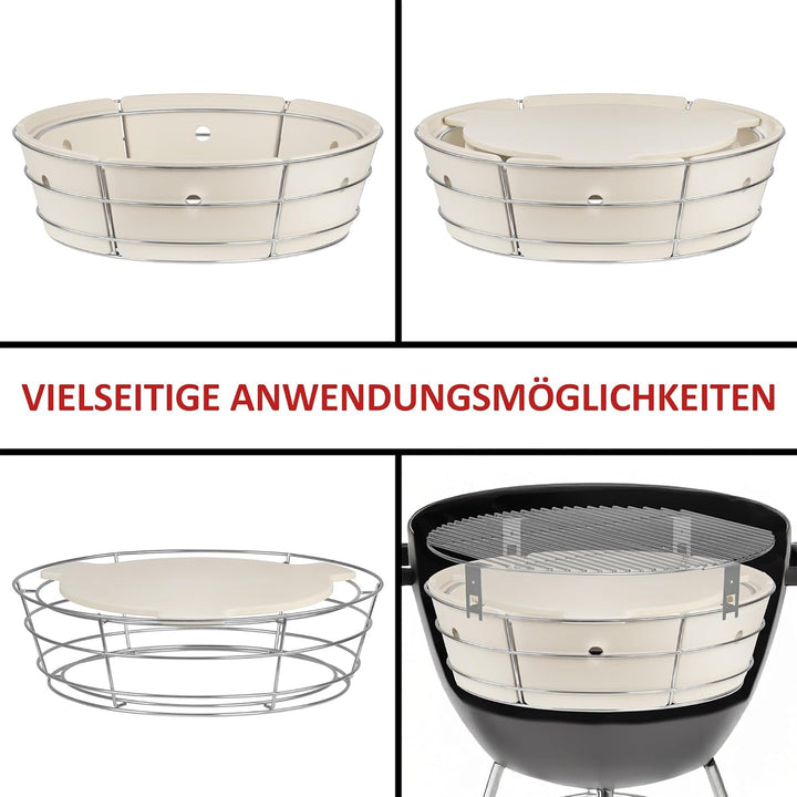 BBQ-Toro Universal Flexibles Kochsystem für Kugelgrill | Räucherbox Kit für Ø 57 cm Kugelgrill, Edel