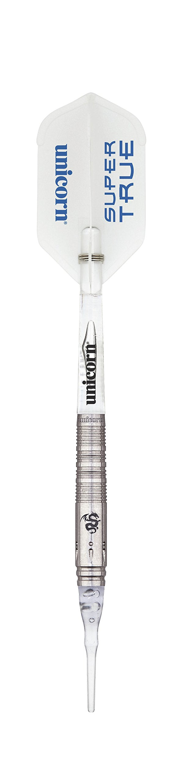 Unicorn Einhorn Herren 's Super True 90% Tungsten Soft Tip Darts 19 g schwarz/Silber, 19 g schwarz/S