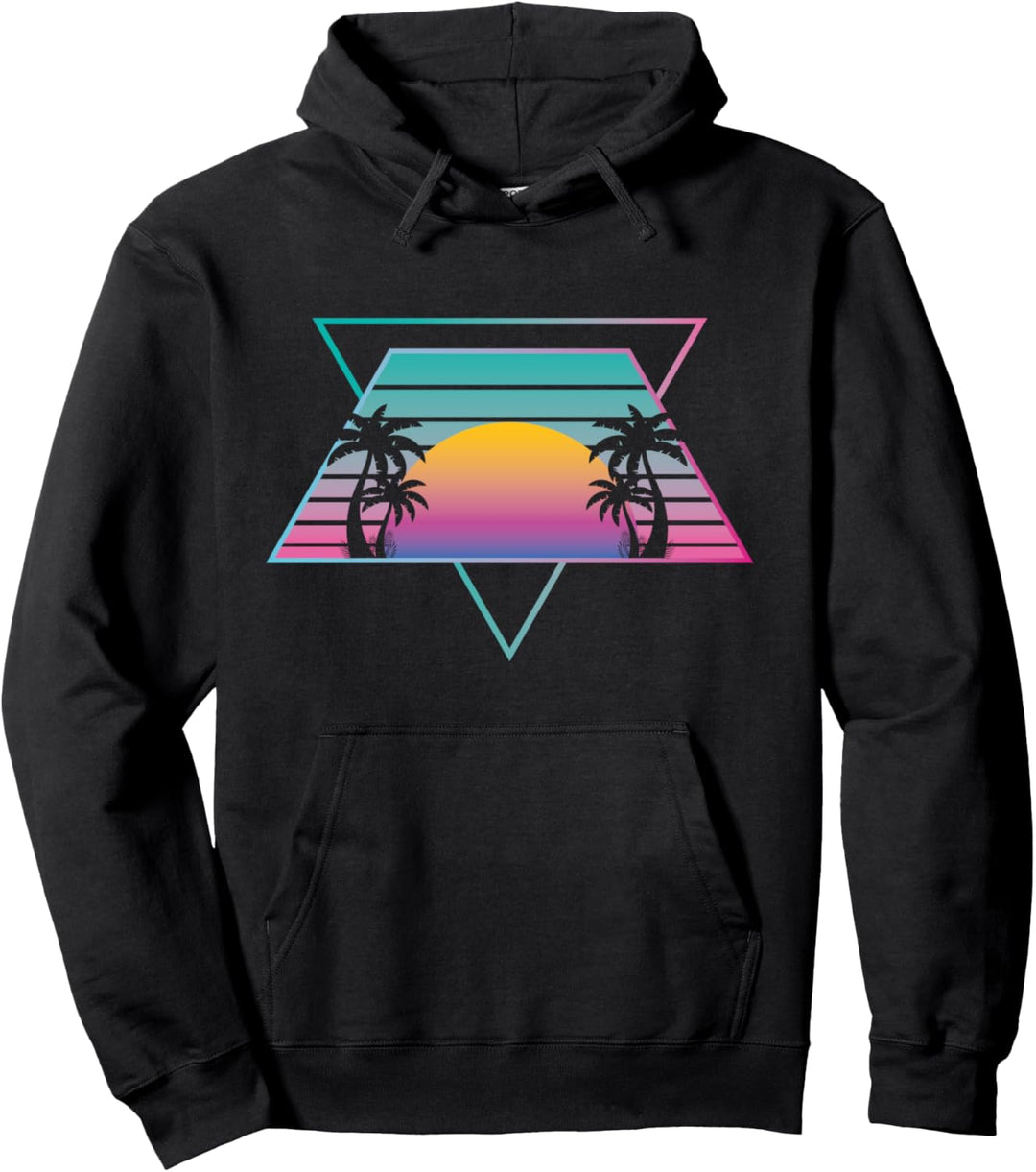 Synthwave Aesthetic 1990er Kunst Sommer Palmen Vaporwave Pullover Hoodie