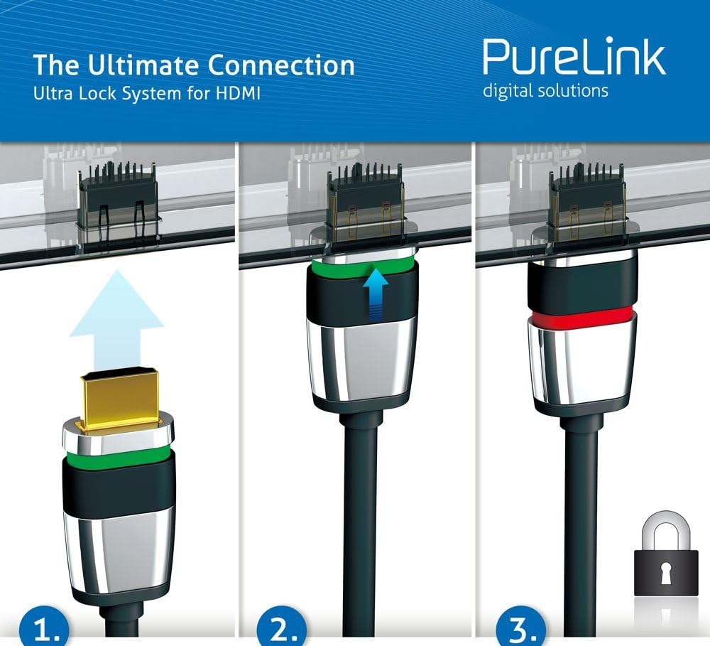 PureLink Ultimate ULS1000-030 - High Speed HDMI Kabel Ethernet + Sicherheitsverschluss (2.0 komp., 4