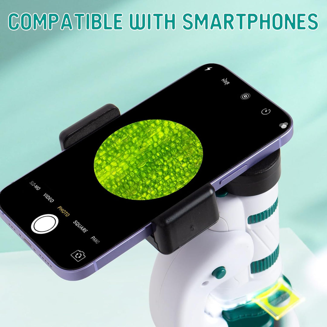 Todeco Mikroskop für Kinder, 60x-180x Taschenmikroskop, Benchtop Handmikroskop 2-in-1 mit Einstellba