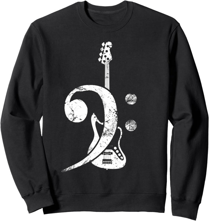 Musik Instrument Bassschlüssel Bass Gitarre Sweatshirt