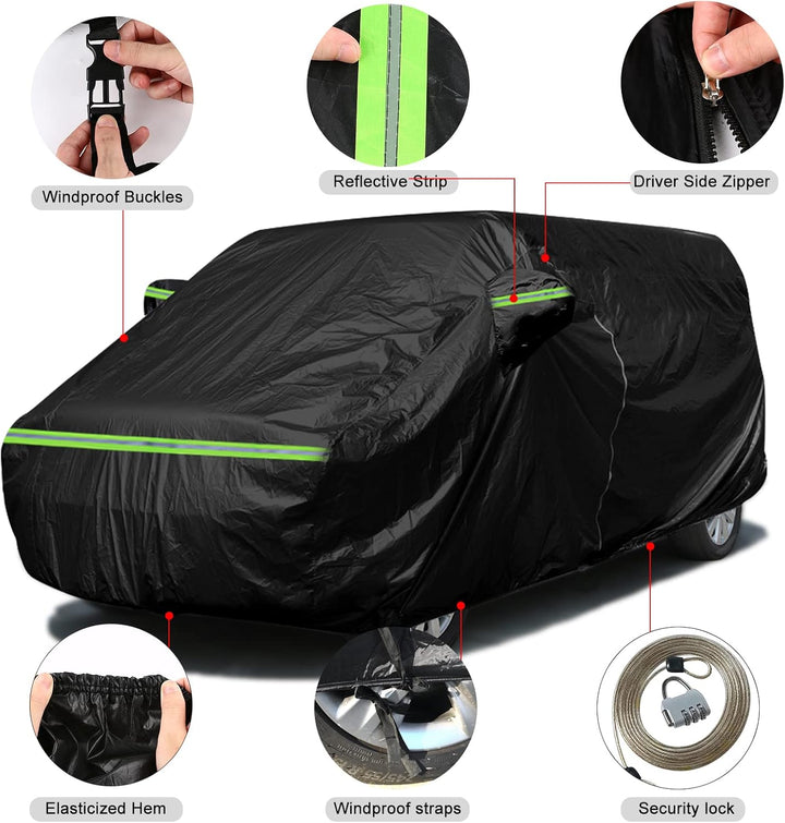 Autoabdeckung Vollgarage Abdeckplane Auto Kombipassend für VW T5 T6, 300D Atmungsaktiv Autoabdeckung