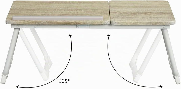 MEUBLE COSY Laptoptisch Frühstückstablett Höhenverstellbar Betttisch Laptopständer mit klappbaren Be