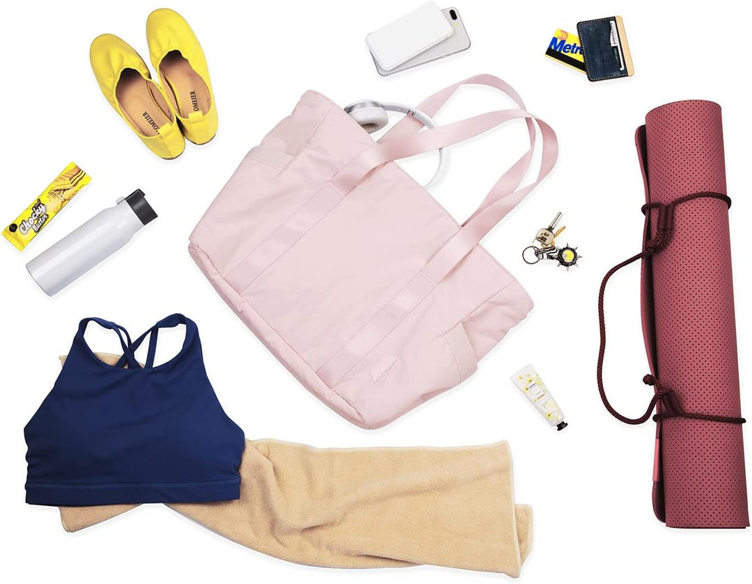 BAGSMART Damen-Einkaufstasche, grosse Umhängetasche, Henkel, Handtasche mit Yogamatten-Schnalle für