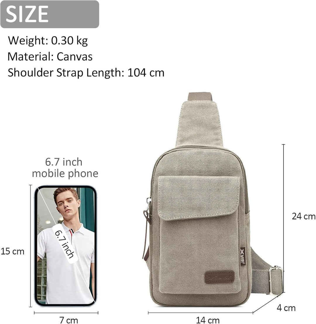 DORRISO Mode Herren Brusttasche Elegant Umhängetasche Reise Schultertasche Leichte Casual Urlaub Wan