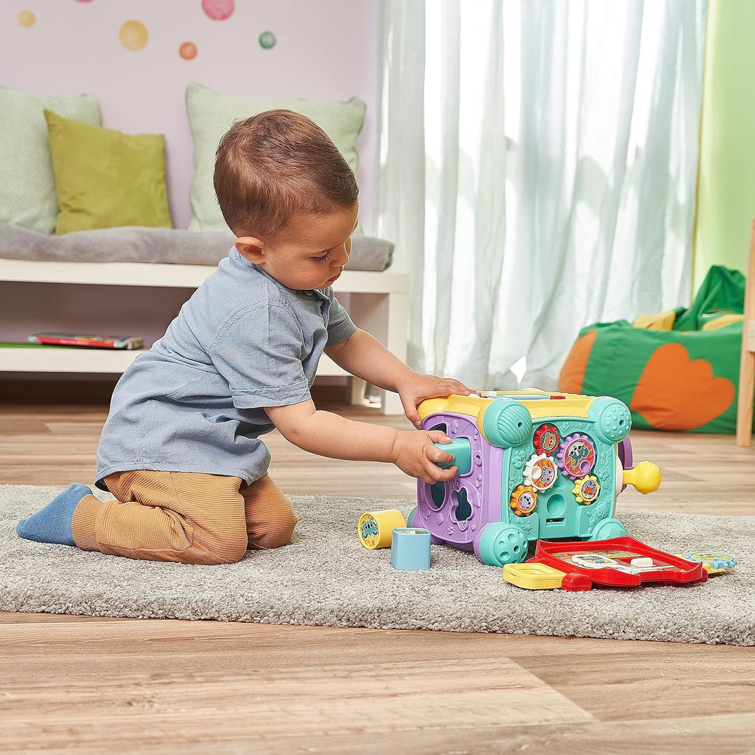 VTech Baby Spielspass-Entdeckerwürfel – Interaktiver Spielwürfel mit Musik, Formen und beweglichen E
