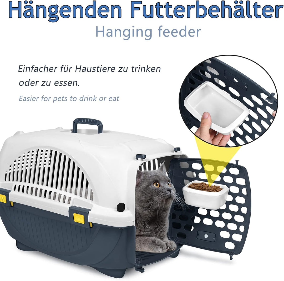 Suusolny 61x37x37 cm Katzentransportbox Transportbox Katze aus Kunststoff Hunde Transportboxen mit F