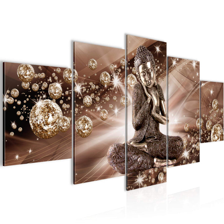Runa Art Wandbilder Buddha Feng Shui 5 Teilig Bild auf Vlies Leinwand Deko Wohnzimmer Schlafzimmer D