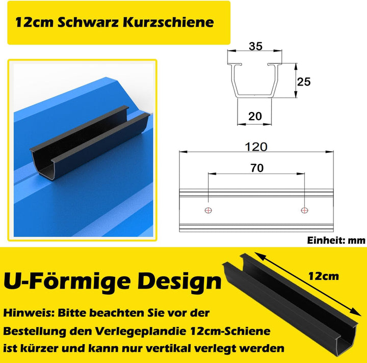 Solarpanel Halterung Kit und Zubehör Schwarz Eloxiert,Halterung für Solarmodule,Befestigungsschiene1
