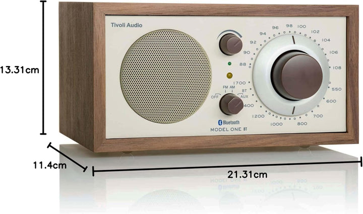 Tivoli Audio Model One BT Bluetooth UKW-/MW-Tisch Radio (Walnuss/Beige) Walnuss / Beige, Walnuss / B