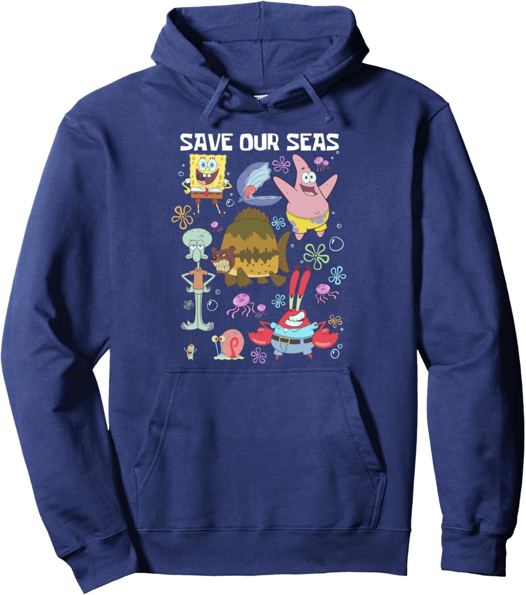 SpongeBob SquarePants Save Our Seas Earth Day Group Poster Pullover Hoodie