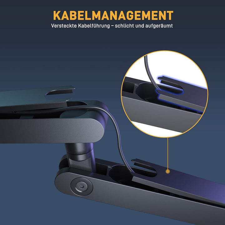 MAONO Mikrofon Arm – Low Profile Mic Arm mit Kabelkanälen für aufgeräumten Arbeitsplatz. Mit Tischkl