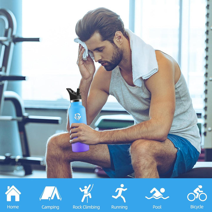 HoneyHolly Trinkflasche 750ML, BPA-Frei, Trinkflasche Edelstahl, Doppelwandig Vakuumisoliert, Wasser