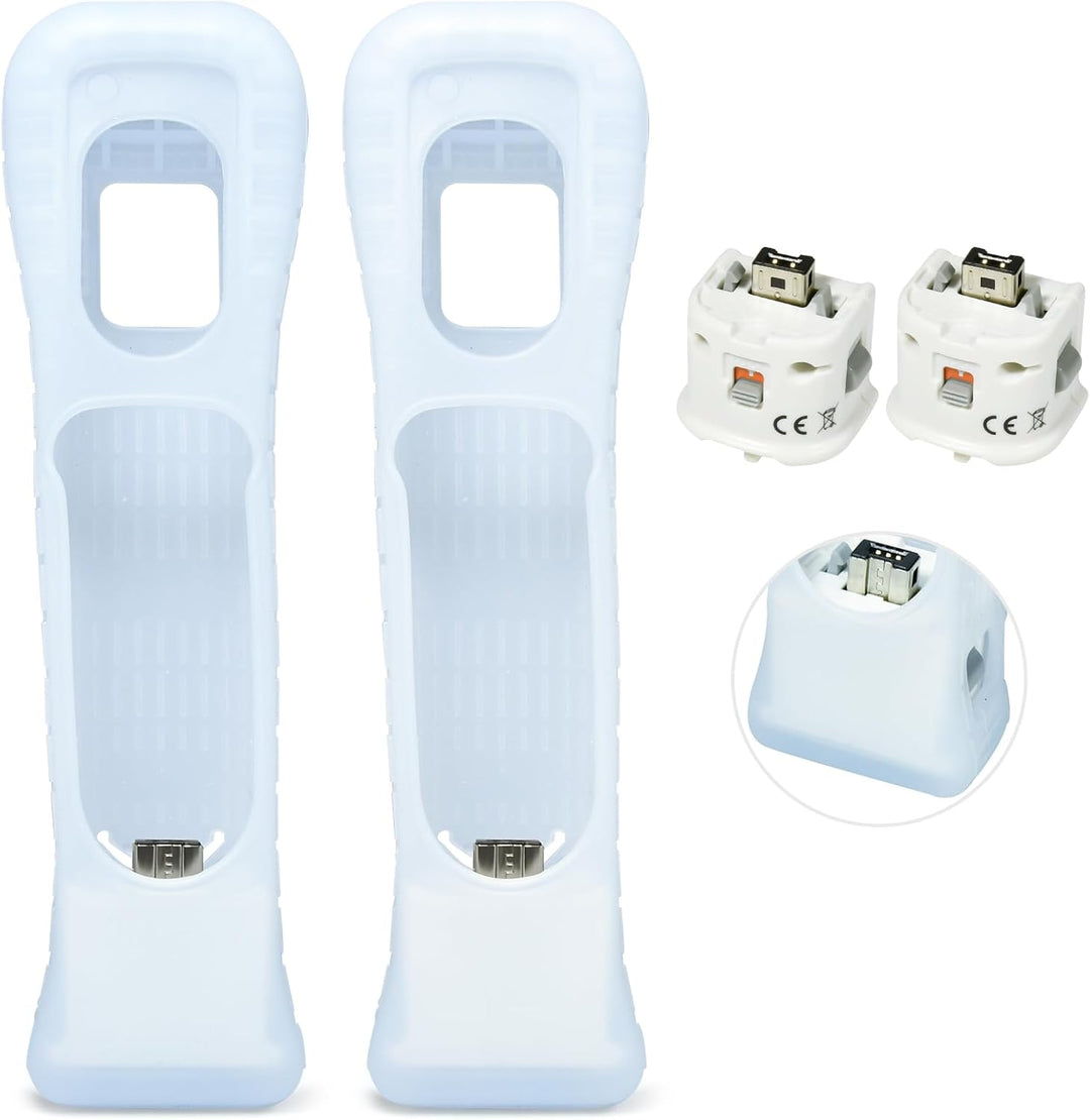 TechKen 2 Pack Motion Plus Adapter mit Silicon Case Sensor für Wii Remote Controller 2 Montion Plus+