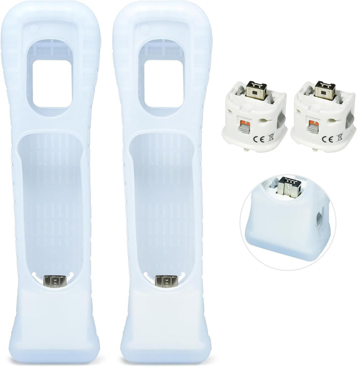 TechKen 2 Pack Motion Plus Adapter mit Silicon Case Sensor für Wii Remote Controller 2 Montion Plus+