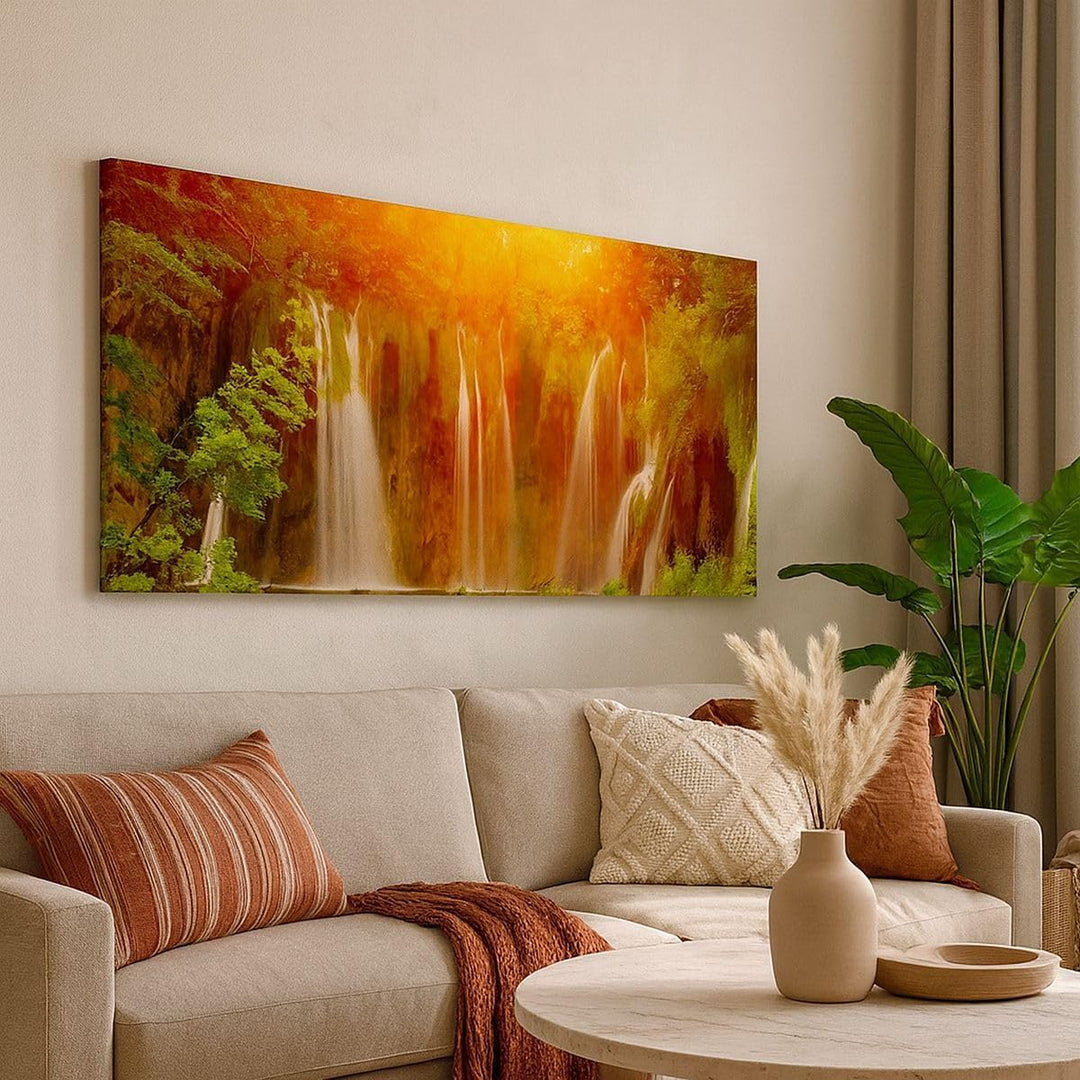 Wandbilder Dekoration Wohnzimmer Kroatien nationalpark wasserfall Panorama Bilder auf Leinwand 120x5