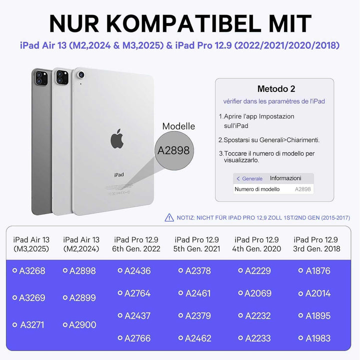 Earto iPad Pro 12.9 Tastatur 2022, DIY 3-Zone Beleuchtung mit 7 Farben, Hülle mit Tastatur mit Touch