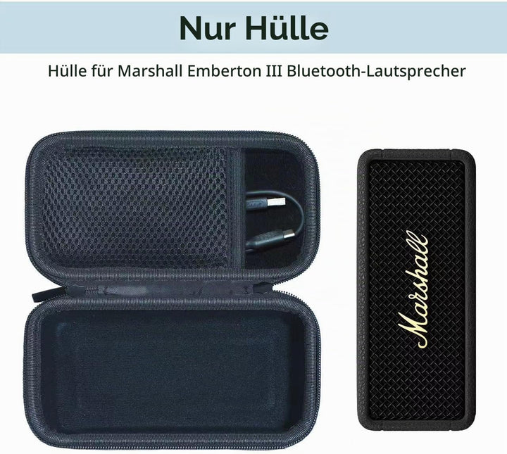 Harte Tasche Hülle für Marshall Emberton III/Emberton II Tragbaren Bluetooth Lautsprecher, Nur Tasch