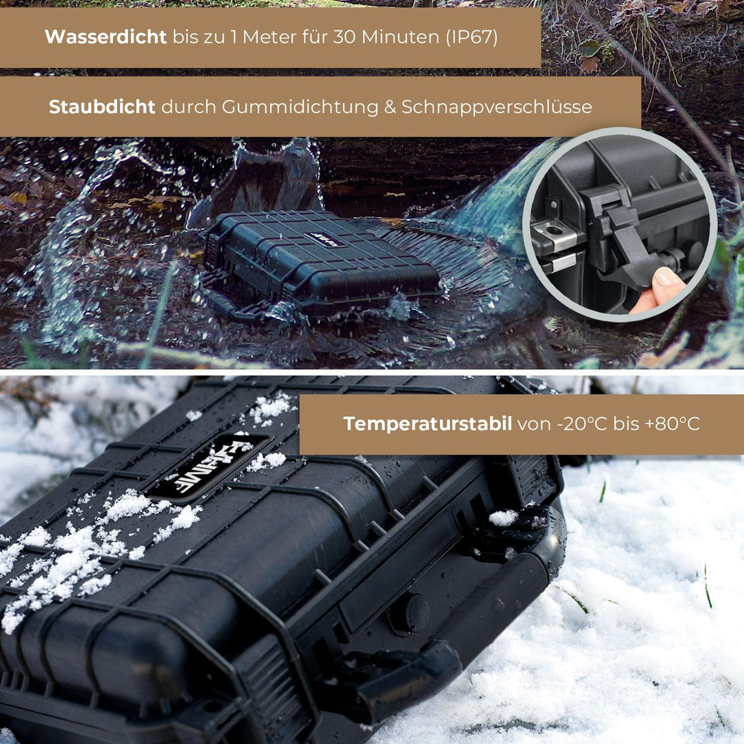 HMF ODK100 Outdoor-Fotokoffer, Transportkoffer mit Rasterschaumstoff | 34 x 29,5 x 15,5 cm, 34 x 29,