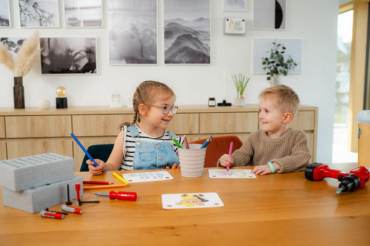 fischertechnik Fischer for Kids Power-Box 579436 – Spielwerkzeug mit Duo Kid Dübeln, Schraubendreher
