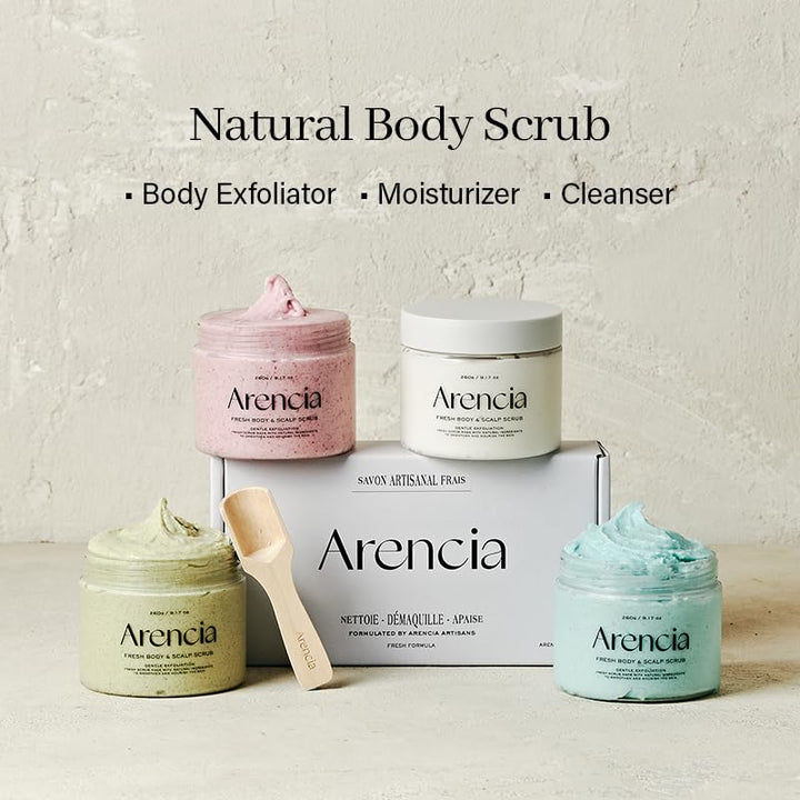 Arencia Fresh Cloud Sea Salt Body & Scalp Scrub (Black) - Sanftes Peeling für weichere, erfrischte H