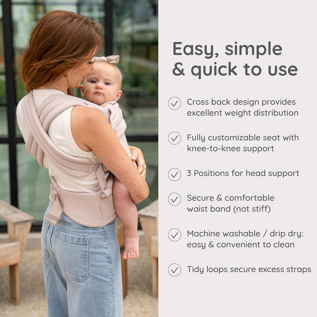 Infantino Honey Blossom Airy Babytrage, Ergonomisch, M-Position, Gleitsitz, Kreuzträger, 3,2–18,1 Kg