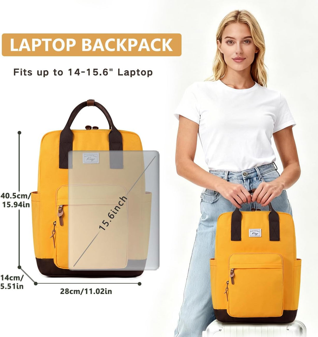 Kasgo Rucksack Herren, Schulrucksack Wasserabweisend Leichte 15,6 Zoll Laptop Schultasche für Damen