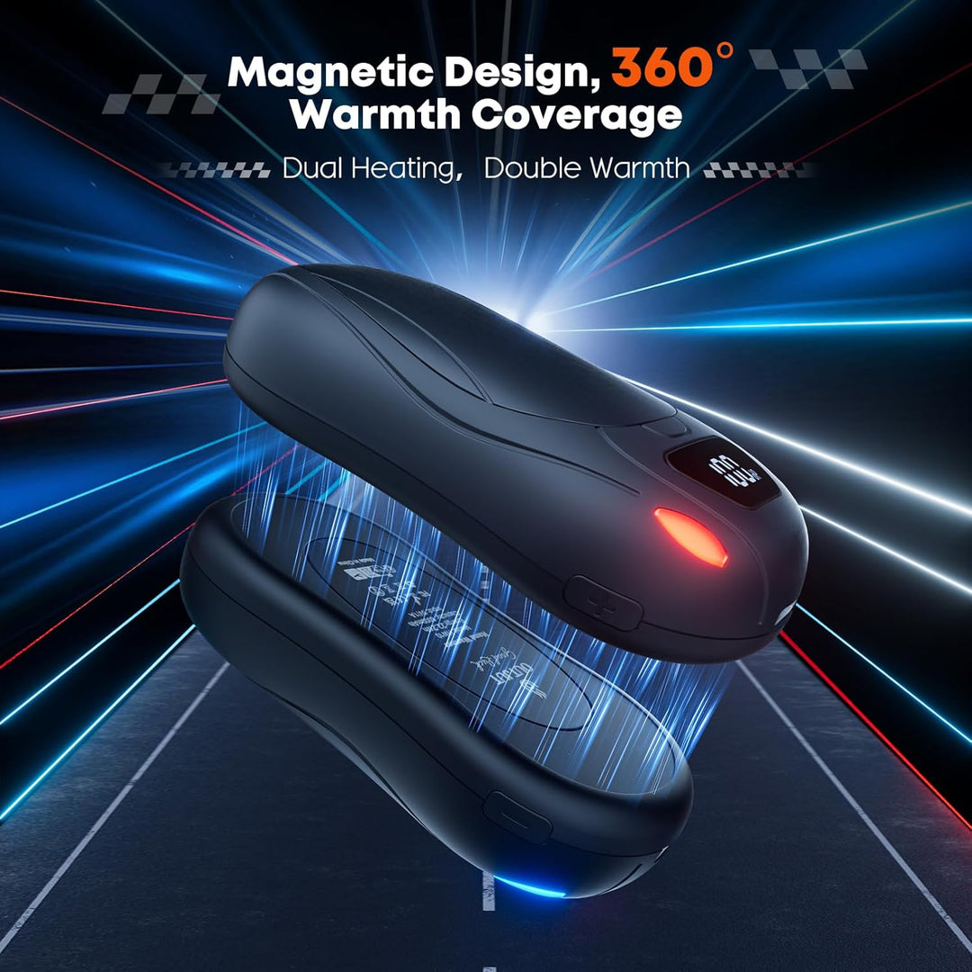 Elektrischer Handwärmer 2er-Pack, 12000 mAh Wiederaufladbarer Handwärmer mit Magnetischer Doppelseit