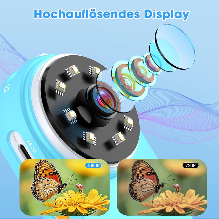 Mikroskop für Kinder - Digital Lupe Kinder mit 2-Zoll LCD HD Bildschirm, Handy Kinderkamera Microsco