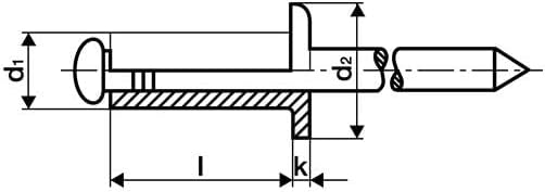 Gesipa Blindniete PolyGrip 500 Stück (Alu/Stahl, Nietschaft-ø 4 mm, Scherkraft 1060 N, Zugkraft 1680