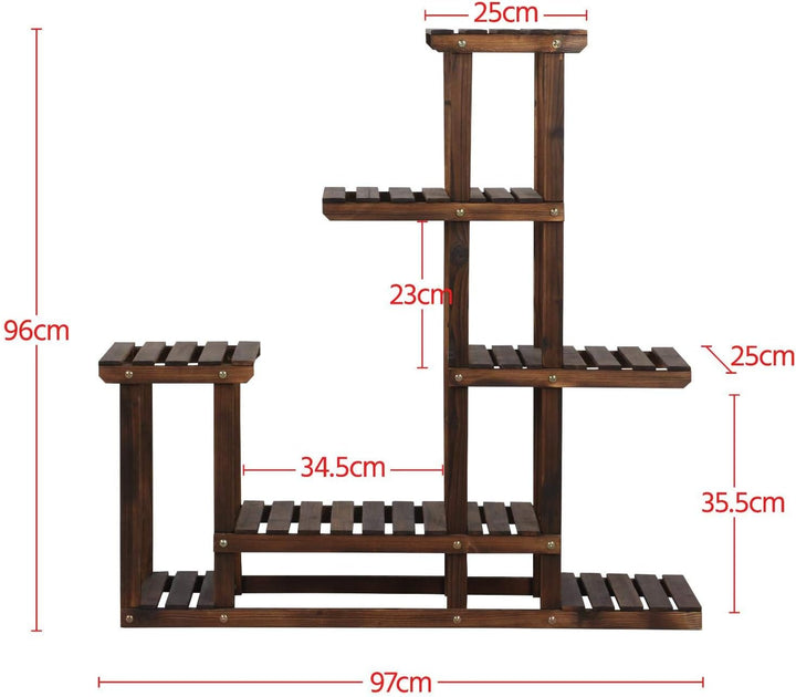 Yaheetech Blumenregal Pflanzentreppe 6 stufen Blumentreppe Holz klappbar Blumenleiter Pflanzleiter f