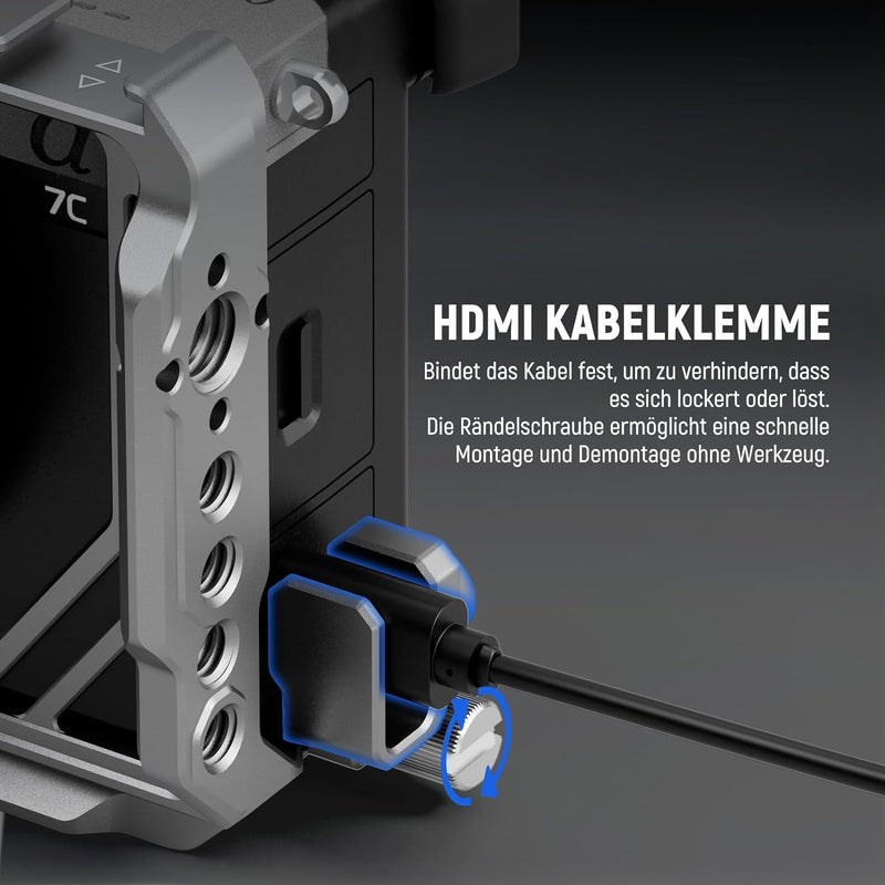 NEEWER A7C II A7CR Kamera Käfig Cage für Sony A7C II A7CR, Alu. Video Rig mit QR Basis Arca Typ, kom