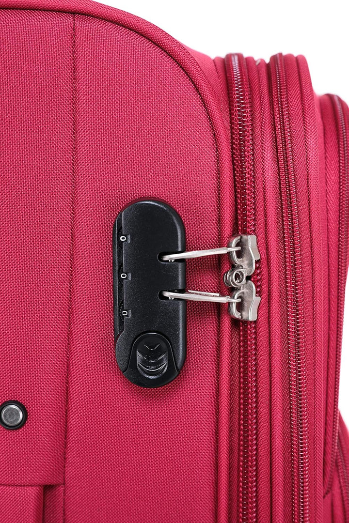 BEIBYE Kofferset Trolley Gepäckset Stoff Dehnungsfuge Koffer Reisekoffer (Weinrot), Weinrot