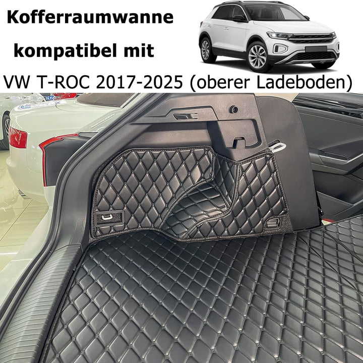 Kofferraumwanne kompatibel mit VW T-ROC 2017-2025 (oberer Ladeboden) Kofferraummatte | Passt Nicht i