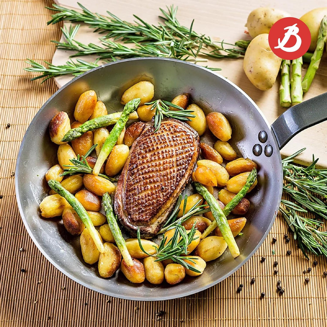 De Buyer - runde Grillpfanne MINERAL B aus Eisenstahl - 26cm Durchmesser - 5613.26, 26cm Durchmesser