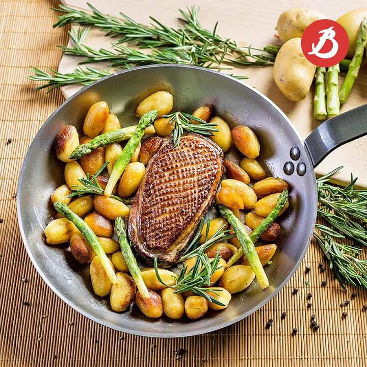 De Buyer - runde Grillpfanne MINERAL B aus Eisenstahl - 26cm Durchmesser - 5613.26, 26cm Durchmesser