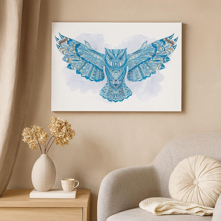 Bilder auf Leinwand Eule Flügel Tierwelt Grafik Leinwandbild 70x50cm Wandbilder Dekoration Wohnzimme